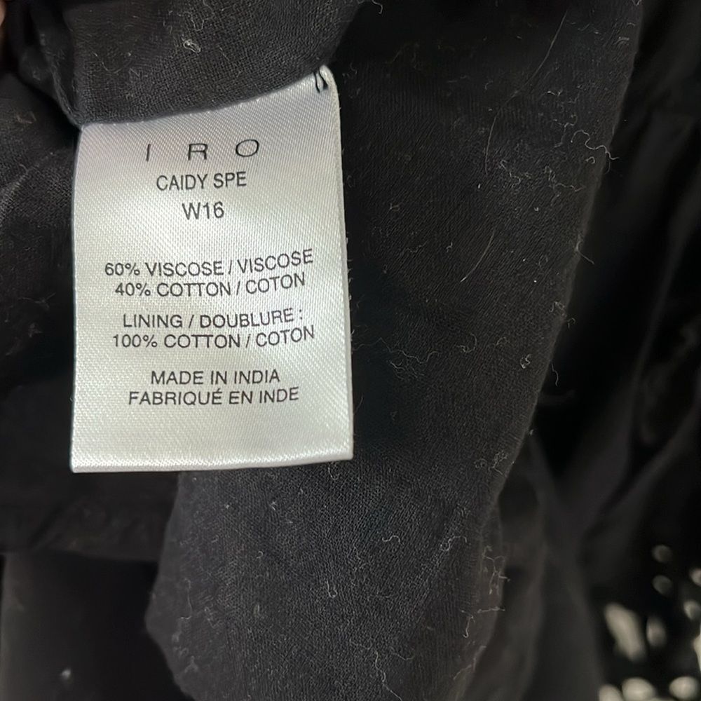 IRO Caity Embroidered Mini Dress, Black/Navy, Size 8 (40) - Picture 12 of 13